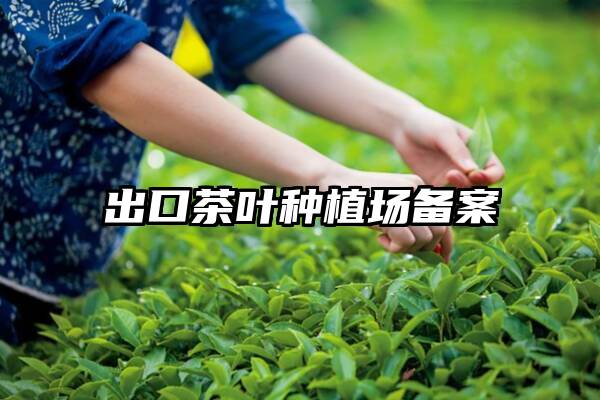 出口茶叶种植场备案