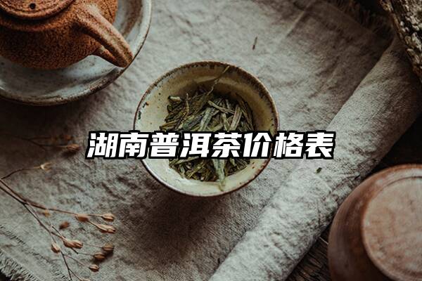 湖南普洱茶价格表
