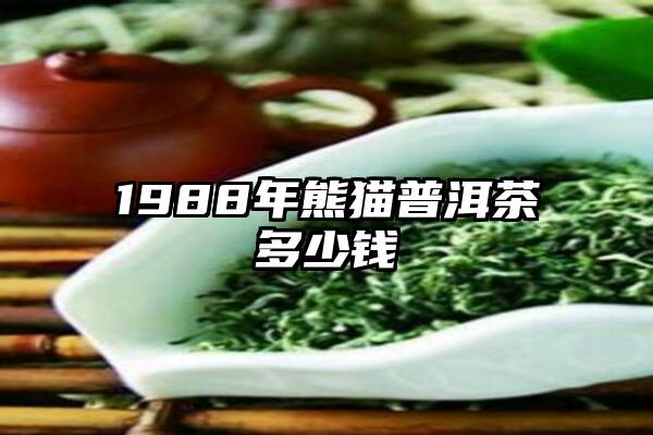 1988年熊猫普洱茶多少钱