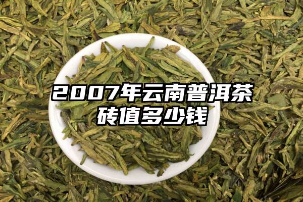 2007年云南普洱茶砖值多少钱
