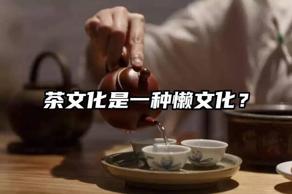 茶文化是一种懒文化？