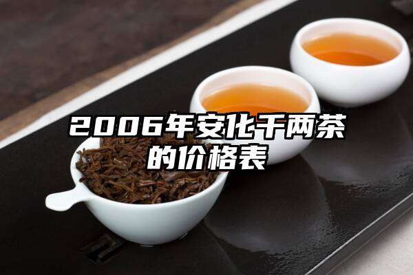 2006年安化千两茶的价格表