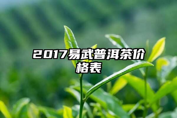 2017易武普洱茶价格表