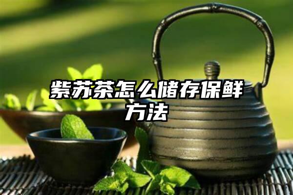 紫苏茶怎么储存保鲜方法